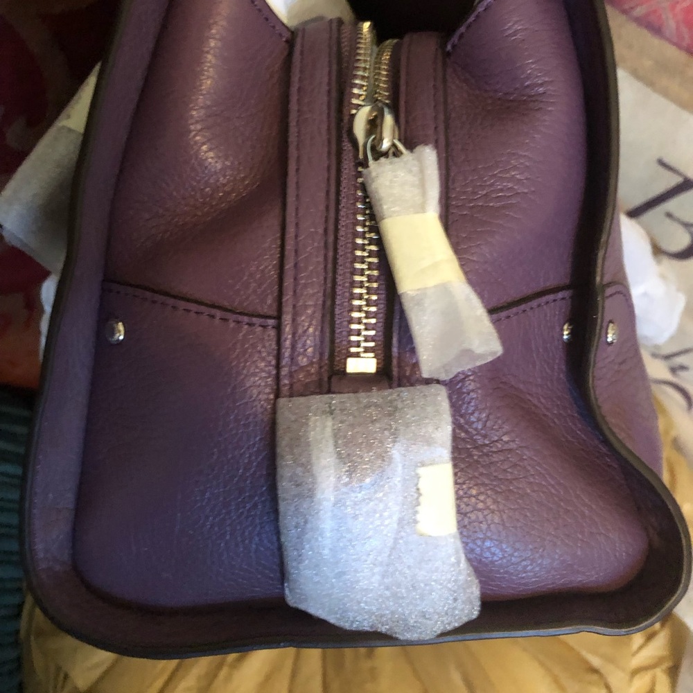 Coach Purple Leather Tote Bag - Picture 9 of 11